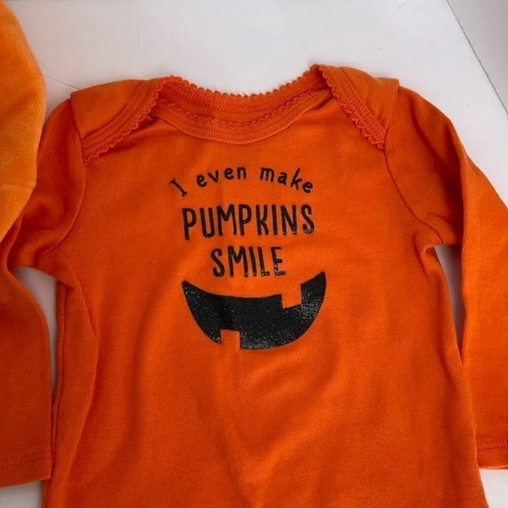 Halloween Pumpkin Hat Girl Leggins with Tu Tu Jack o Lantern One Piece 6 Months